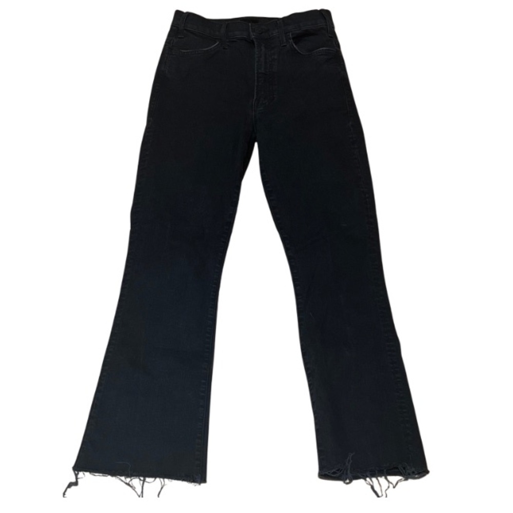 MOTHER Hustler Ankle Fray Black Jeans